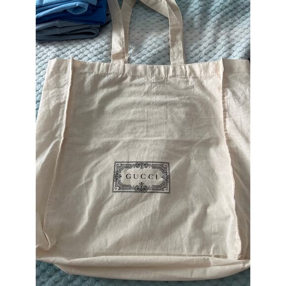 Gucci Ivory Canvas Shopping Tote Dust Bag 17” x 16” with 10” Handles - Picture 4 of 5